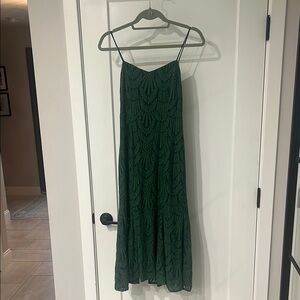 4SI3NNA Emerald Green Spaghetti Strap Maxi Dress
